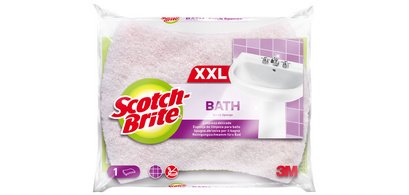 Scotch-Brite Eponge de nettoyage Bath XXL, rose/blanc