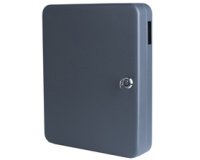 Key cabinet in steel, key lock, dark gray