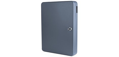 Key cabinet, for 80 key rings, dimensions 6 x 28 x 37 cm, dark gray