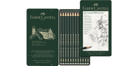 FABER-CASTELL Crayon CASTELL 9000, kit Art de 12