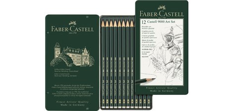FABER-CASTELL Crayon CASTELL 9000, kit Art de 12