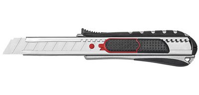 Cutter 2-en-1, lame: 18 mm, noir/rouge