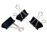 Klem met dubbele clip, (B) 41 mm, opening: 20 mm, zwart