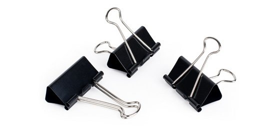 Doppelclip-Klammer, (L)19 mm, Spreizung 7 mm, schwarz