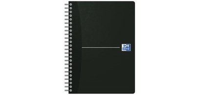 Oxford Office Essentials spiraalschrift, 180 bladzijden, ft A5, gelijnd, zwart