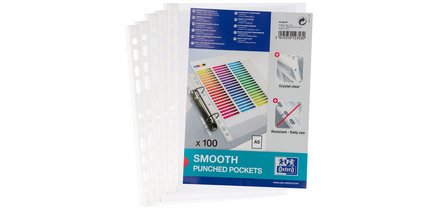 Pochettes perforées, A5, PP, 0,06 mm, transparent