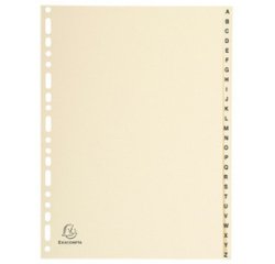Intercalaires imprimés Carte peau 155 g 20 positions de A à Z - A4 - Ivoire