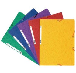 Chemise 3 rabats à élastiques carte lustrée 400g/m2 - A4 - Couleurs assorties