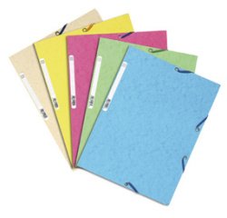 Chemise 3 rabats à élastiques carte lustrée 400g/m2 ® - A4 - Couleurs assorties pastel