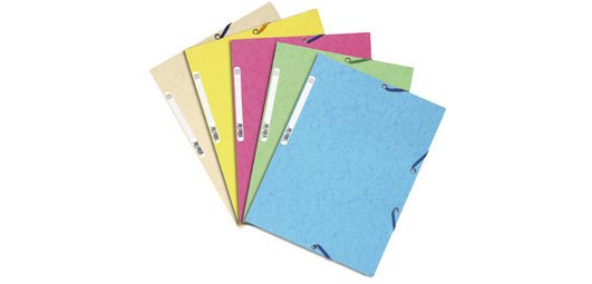 Chemise 3 rabats à élastiques carte lustrée 400g/m2 ® - A4 - Couleurs assorties pastel