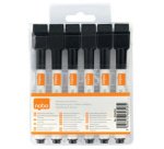 Marqueur pour tableau blanc, set de 6, noir