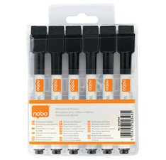 Marqueur pour tableau blanc, set de 6, noir