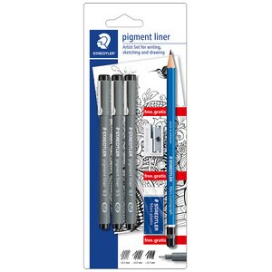 Pigmentstift 'Artist Set' zwart - blister