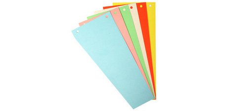 Assorted trapezoid perforated dividers Exacompta recycled card - 105 x 240 mm - Pack of 100