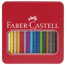 FABER-CASTELL Crayons de couleur Jumbo GRIP, étui en métal
