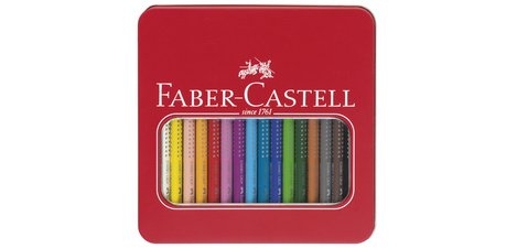 FABER-CASTELL Crayons de couleur Jumbo GRIP, étui en métal