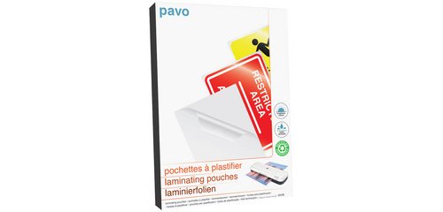Pochettes de plastification Pavo A6 - 2 x 75 µ - Brillant - Boîte de 100