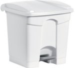 Poubelle à pédale 'the step', 30 litres, blanc/blanc