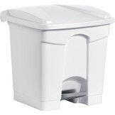 Poubelle à pédale 'the step', 30 litres, blanc/blanc