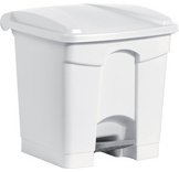 Poubelle à pédale 'the step', 30 litres, blanc/blanc