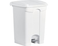 Poubelle à pédale 'the step', 45 litres, blanc/rouge