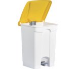 Poubelle à pédale 'the step', 45 litres, blanc/rouge