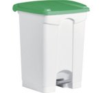 Poubelle à pédale 'the step', 45 litres, blanc/rouge