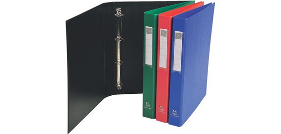 Classeur rembordé polypropylène 4 anneaux ronds de 25mm sur 3eme de couverture