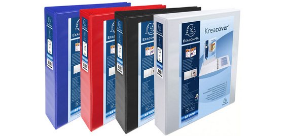 Kreacover PP Ring Binder, A4 Maxi, 2 D rings 25mm - White