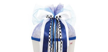 Pochette 'Speed', blanc/bleu/noir en 70% polyester et