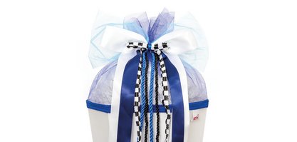 Pochette 'Speed', blanc/bleu/noir en 70% polyester et