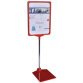 Rotating poster display stand for portrait or landscape A4 format.