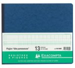 Piqûre Journal de caisse ou banque 29,7x38cm à tête paresseuse - col. vent. : 17 débit, 9 crédit - 33 lignes - 80 p.