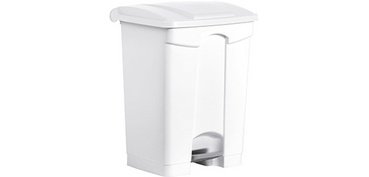 Poubelle à pédale 'the step', 70 litres, blanc/jaune
