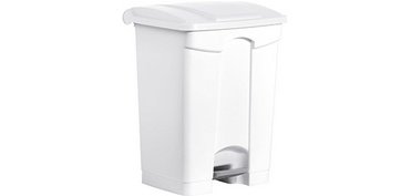 Poubelle à pédale 'the step', 70 litres, blanc/jaune