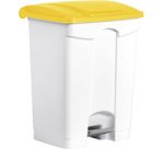 Poubelle à pédale 'the step', 70 litres, blanc/jaune