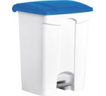 Poubelle à pédale 'the step', 70 litres, blanc/jaune