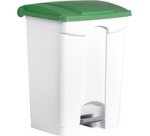 Poubelle à pédale 'the step', 70 litres, blanc/jaune