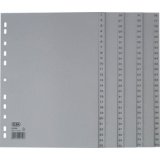 Intercalaires en plastique, 1-100, A4, gris