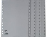 Intercalaire en plastique 1-100, A4, 100 pièces, gris