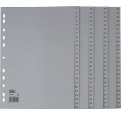 Intercalaire en plastique 1-100, A4, 100 pièces, gris
