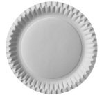 Assiette en carton, rond, diamètre: 230 mm, blanc