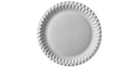 Plate, cardboard, round, diameter: 230 mm, white