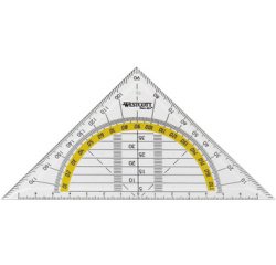 Equerre géométrique, hypoténuse: 140 mm