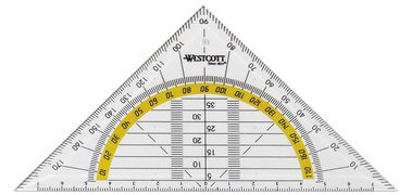 Equerre géométrique, hypoténuse: 140 mm