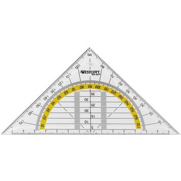 Equerre géométrique, hypoténuse: 140 mm