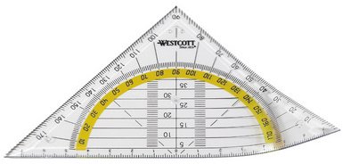 Equerre géométrique, hypoténuse: 140 mm, flexible