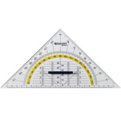 Equerre géométrique, hypoténuse: 220 mm, poignée