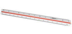 Westcott schaallat, 30 cm, 1:2,5; 1:5, 1:10; 1:20; 1:50 en 1:100