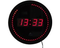 Wandklok 'HORLED', met quartz uurwerk, van plastic, zwart